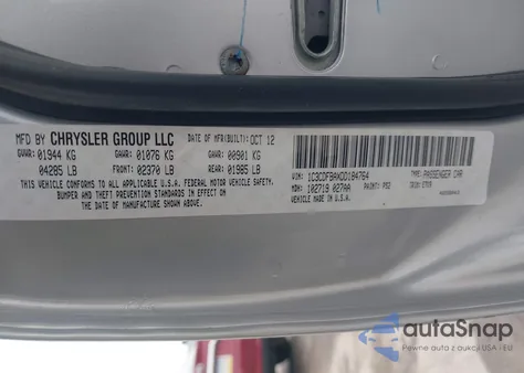 2013 Dodge Dart Sxt из США, поврежденный, VIN 1C3CDFBAXDD184764